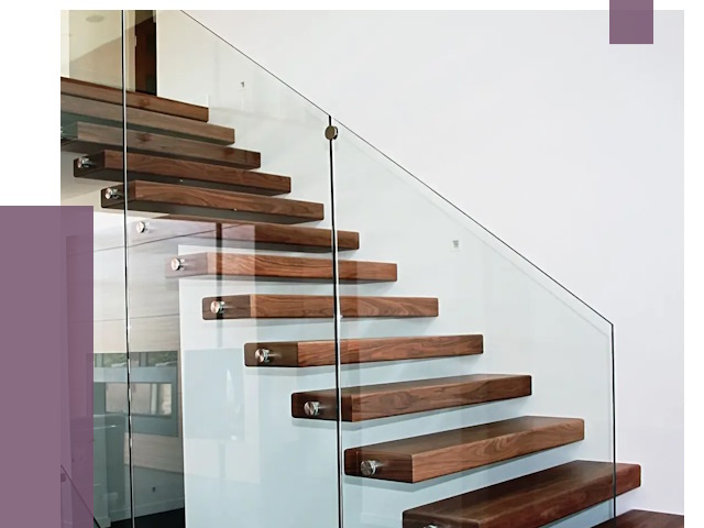 Стеклянные перила для лестницы в Невинномысске от 14832 руб.