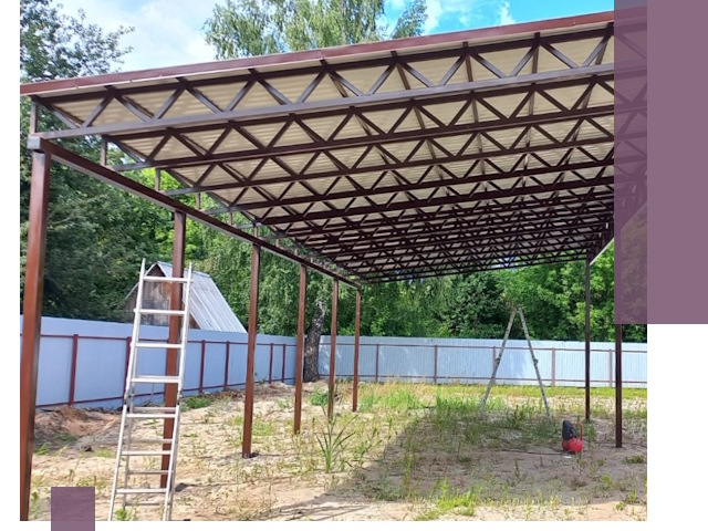 Односкатные навесы под ключ в Невинномысске — изготовление и монтаж