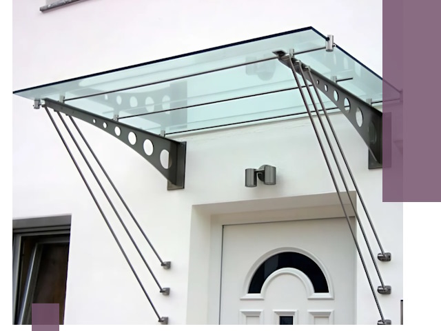 Козырьки над входом под ключ в Невинномысске — изготовление и монтаж