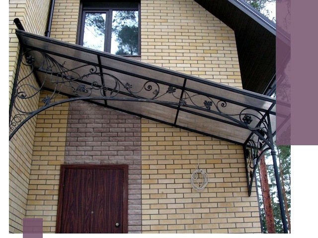 Односкатные козырьки из металла под ключ в Невинномысске